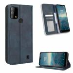 For Vodafone Smart V22 Magnetic Buckle Retro Texture Leather Phone Case(Blue)