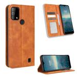 For Vodafone Smart V22 Magnetic Buckle Retro Texture Leather Phone Case(Brown)