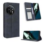 For OnePlus 11 5G Magnetic Buckle Retro Texture Leather Phone Case(Blue)