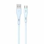 TOTU BT-023 Skin Sense Series USB to Type-C Silicone Data Cable, Length:1m(Blue)