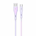 TOTU BT-023 Skin Sense Series USB to Type-C Silicone Data Cable, Length:1m(Purple)