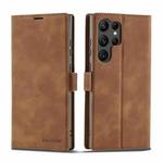 For Samsung Galaxy S23 Ultra 5G Forwenw Dream Series Oil Edge Strong Magnetism Leather Phone Case(Brown)