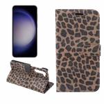 For Samsung Galaxy S23 5G Leopard Pattern Flip Leather Phone Case(Brown)