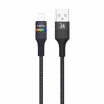 TOTU BL-016 Journey Series USB to 8 Pin Colorful Breathing Light Data Cable, Length:1.5m(Black)