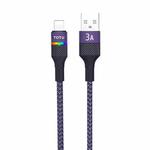 TOTU BL-016 Journey Series USB to 8 Pin Colorful Breathing Light Data Cable, Length:1.5m(Purple)