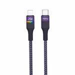 TOTU BPD-012 Journey Series Type-C to 8 Pin Colorful Breathing Light Fast Charging Data Line, Length:1.5m(Purple)