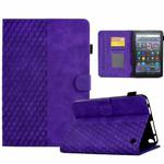 For Amazon Kindle Fire 7 2022 Rhombus Embossed Leather Tablet Case(Purple)