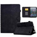 For Amazon Kindle Fire 7 2022 Rhombus Embossed Leather Tablet Case(Black)