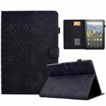 For Amazon Kindle Fire HD8 2020 Rhombus Embossed Leather Tablet Case(Black)