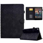 For Amazon Kindle Fire HD8 2018 / 2017 / 2016 Rhombus Embossed Leather Tablet Case(Black)