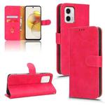 For Motorola Moto G73 5G Skin Feel Magnetic Flip Leather Phone Case(Rose Red)