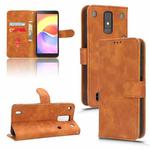 For ZTE Blade A32 Skin Feel Magnetic Flip Leather Phone Case(Brown)