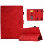 For 7.0 inch Universal Tablet Rhombus Embossed Leather Case(Red)