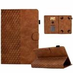 For 7.0 inch Universal Tablet Rhombus Embossed Leather Case(Brown)