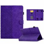 For 8.0 inch Universal Tablet Rhombus Embossed Leather Case(Purple)