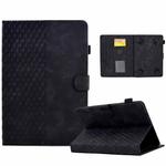 For 8.0 inch Universal Tablet Rhombus Embossed Leather Case(Black)