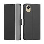 For OPPO A17k Twill Texture Side Buckle Leather Phone Case(Black)