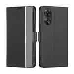 For OPPO Reno8 T 4G Twill Texture Side Buckle Leather Phone Case(Black)