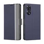 For OPPO Reno8 T 4G Twill Texture Side Buckle Leather Phone Case(Blue)