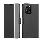 For Xiaomi Poco X5 Pro / Redmi Note 12 Pro Speed Twill Texture Side Buckle Leather Phone Case(Black)