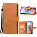 For Motorola Edge 40 Pro Leather Phone Case(Brown)