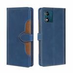 For Motorola Moto E13 4G Skin Feel Magnetic Buckle Leather Phone Case(Blue)