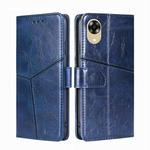 For OPPO A17k Geometric Stitching Horizontal Flip Leather Phone Case(Blue)