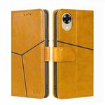 For OPPO A17k Geometric Stitching Horizontal Flip Leather Phone Case(Yellow)
