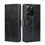 For Xiaomi Poco X5 Pro / Redmi Note 12 Pro Speed Geometric Stitching Horizontal Flip Leather Phone Case(Black)