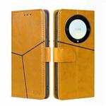 For Honor X9a 5G Geometric Stitching Horizontal Flip Leather Phone Case(Yellow)