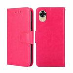 For OPPO A17k Crystal Texture Leather Phone Case(Rose Red)