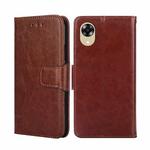 For OPPO A17k Crystal Texture Leather Phone Case(Brown)