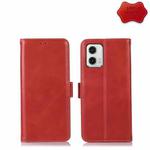 For Motorola Moto G73 5G Crazy Horse Top Layer Cowhide Leather Phone Case(Red)