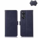 For OPPO Reno8 T 4G Crazy Horse Top Layer Cowhide Leather Phone Case(Blue)