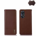 For OPPO Reno8 T 4G KHAZNEH Nappa Top Layer Cowhide Leather Phone Case(Brown)