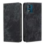 For Motorola Moto E13 4G RFID Anti-theft Brush Magnetic Leather Phone Case(Black)