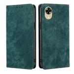 For OPPO A17k RFID Anti-theft Brush Magnetic Leather Phone Case(Green)