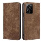 For Xiaomi Poco X5 Pro / Redmi Note 12 Pro Speed RFID Anti-theft Brush Magnetic Leather Phone Case(Brown)