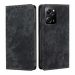 For Xiaomi Poco X5 Pro / Redmi Note 12 Pro Speed RFID Anti-theft Brush Magnetic Leather Phone Case(Black)