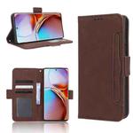 For Motorola Moto X40 Pro Skin Feel Calf Texture Card Slots Leather Phone Case(Brown)