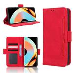 For Realme 10 Pro+ Skin Feel Calf Texture Card Slots Leather Phone Case(Red)