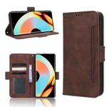 For Realme 10 Pro+ Skin Feel Calf Texture Card Slots Leather Phone Case(Brown)