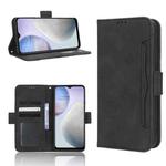 For vivo Y02 4G Skin Feel Calf Texture Card Slots Leather Phone Case(Black)