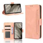 For Google Pixel 7a Skin Feel Calf Texture Card Slots Leather Phone Case(Pink)