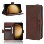 For Samsung Galaxy S23+ 5G Skin Feel Calf Texture Card Slots Leather Phone Case(Brown)