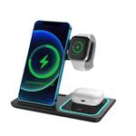 X455 15W 3 in 1 Foldable Wireless Charger(Black)