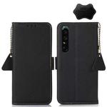 For Sony Xperia 1 IV Side-Magnetic TJ Genuine Leather RFID Phone Case(Black)