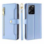 For Xiaomi Poco X5 Pro / Redmi Note 12 Pro Speed Sheep Texture Cross-body Zipper Wallet Leather Phone Case(Blue)