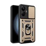 For Realme 10 Pro+ 5G Sliding Camera Cover Design Phone Case(Gold)
