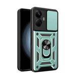 For Realme 10 Pro+ 5G Sliding Camera Cover Design Phone Case(Dark Green)